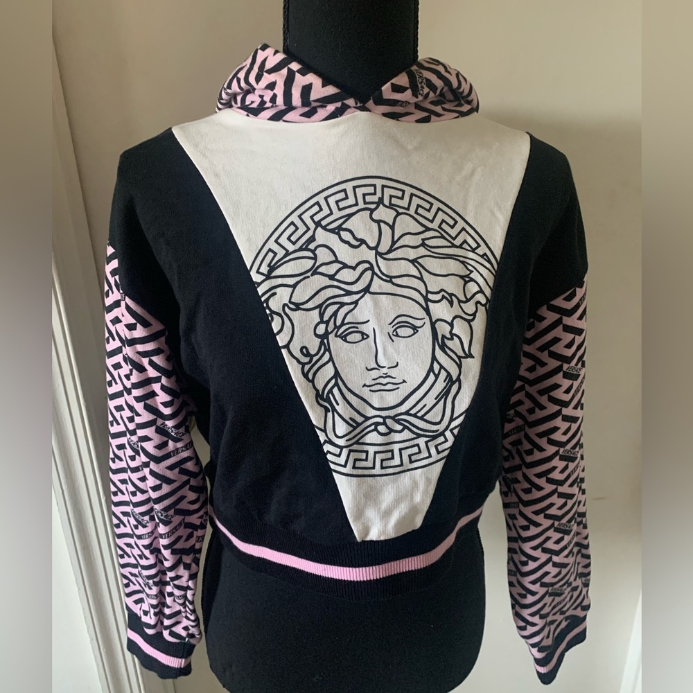 Versace Greca Medusa Cropped Hoodie